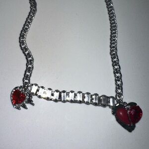 layered silver red set